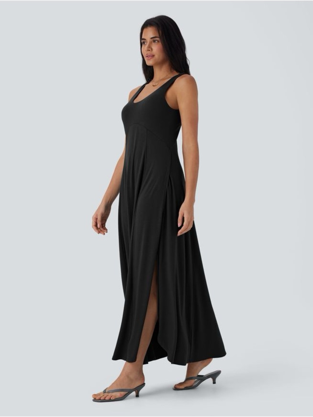 NWOT | Halara U Neck Flowy Maxi Casual Tank Dress | M